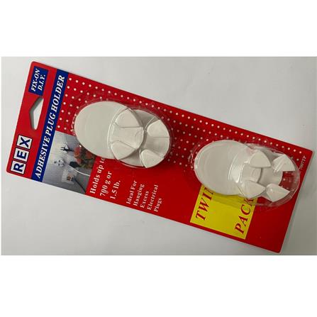 REX ADHESIVE PLUG HOLDER 7007 WHITE