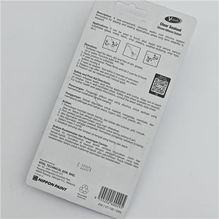 V-TECH CLEAR SILICONE SEALANT VT-130B1 75G
