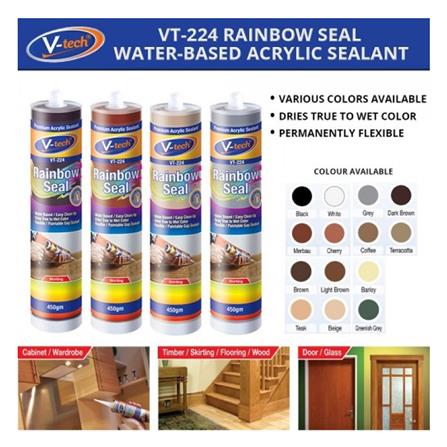 V-TECH RAINBOW ACRYLIC SEALANT VT-224 450G LIGHT BROWN