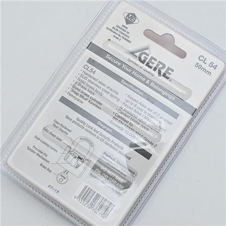 GERE PADLOCK SINGLE CL5450 50MM BRASS 1 EACH