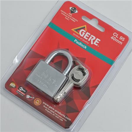 GERE PADLOCK SINGLE CL9540 40MM CHROME 1 EACH