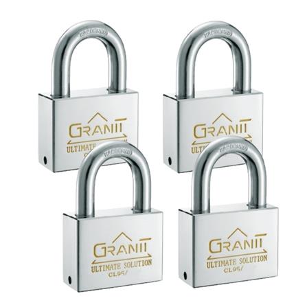 GERE KEYED ALIKE PADLOCK SET CL95404KA 40MM CHROME 4 EACH