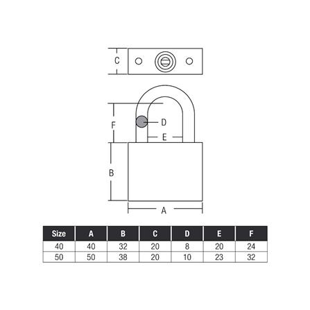 ST. GUCHI KEYED ALIKE PADLOCK SET PL100 (N)-504 50MM CHROME 4 EACH