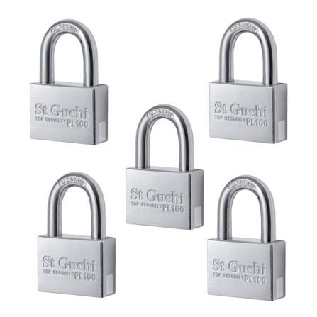 ST. GUCHI KEYED ALIKE PADLOCK SET PL100 (N)-505 50MM CHROME 5 EACH