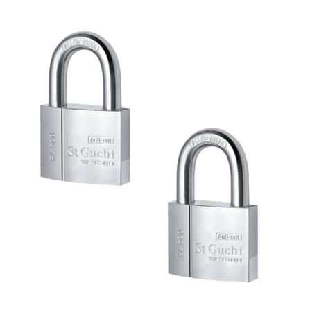 ST. GUCHI KEYED ALIKE PADLOCK SET PL500 (N)-502 50MM CHROME 2 EACH