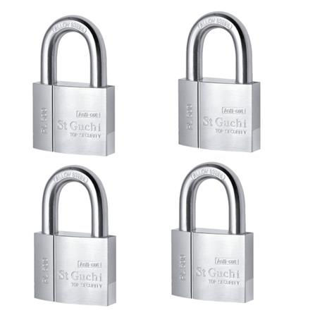 ST. GUCHI KEYED ALIKE PADLOCK SET PL500 (N)-504 50MM CHROME 4 EACH