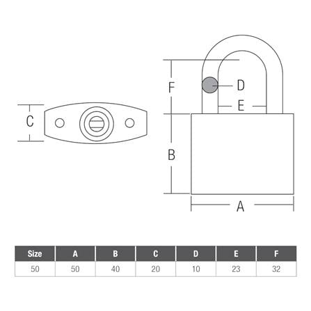 ST. GUCHI KEYED ALIKE PADLOCK SET PL500 (N)-504 50MM CHROME 4 EACH