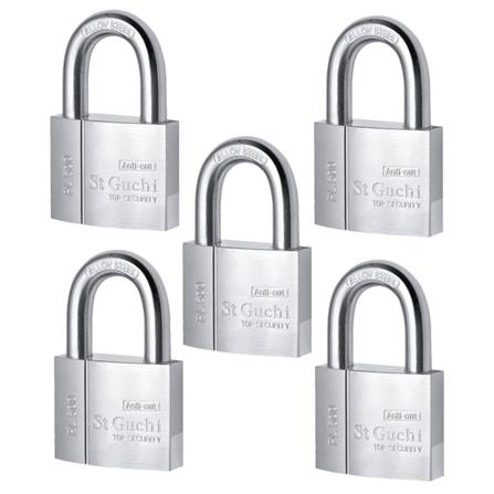 ST. GUCHI KEYED ALIKE PADLOCK SET PL500 (N)-505 50MM CHROME 5 EACH