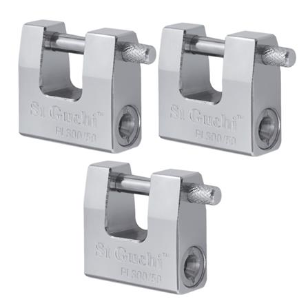 ST. GUCHI KEYED ALIKE PADLOCK SET PL300-603 60MM CHROME 3 EACH