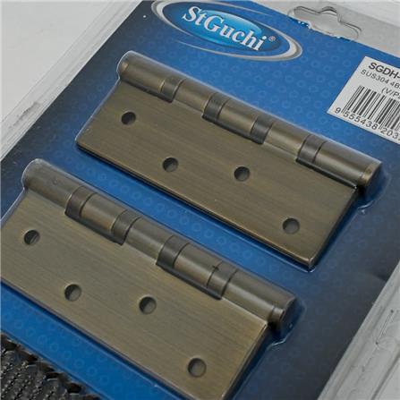 ST.GUCHI 4X3" DH26-AB SUS 304 4BB  BUTT HINGE ANTIQUE BRASS