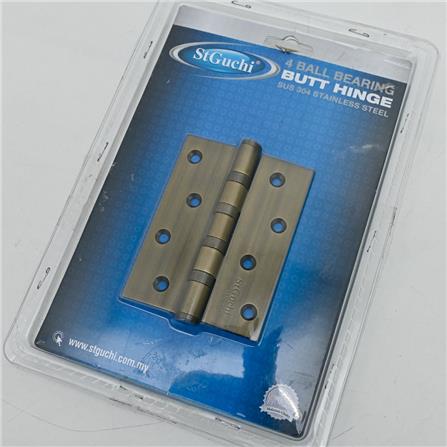 ST.GUCHI 4X3" DH26-AB SUS 304 4BB  BUTT HINGE ANTIQUE BRASS