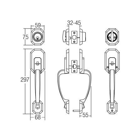 ST.GUCHI HANDLE GRIP SET SGTH-160 SATIN NICKEL