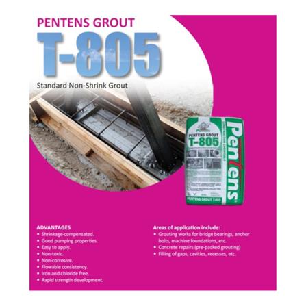 PENTENS NON-SHRINK GROUT T-805 25KG GREY