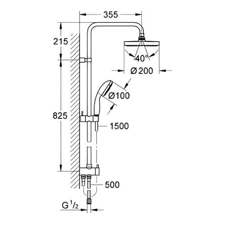 GROHE RAIN SHOWER 27389000 CHROME