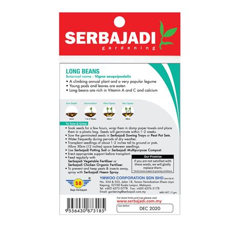 BAJA SERBAJADI LONG BEAN VEGETABLE SEED BBS002 1GM