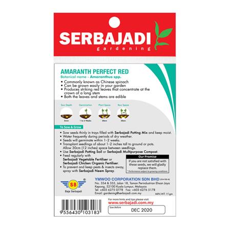 BAJA SERBAJADI AMARANTH PERFECT RED VEGETABLE SEED BBS014 1GM