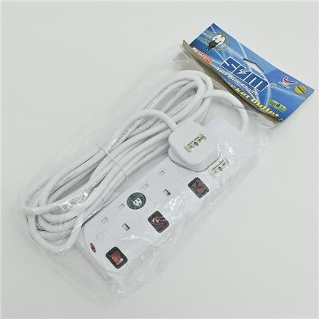 3GANG TRAILING SOCKET WITH NEON SUM 513N-5M