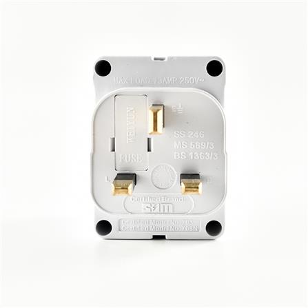 3PIN 3WAY ADAPTOR WITH NEON + SURGE S703N-BP NESLY