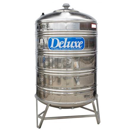 DELUXE STAINLESS STEEL WATER TANK VERTICAL WITH STAND ROUND BOTTOM CL25K 1,000L