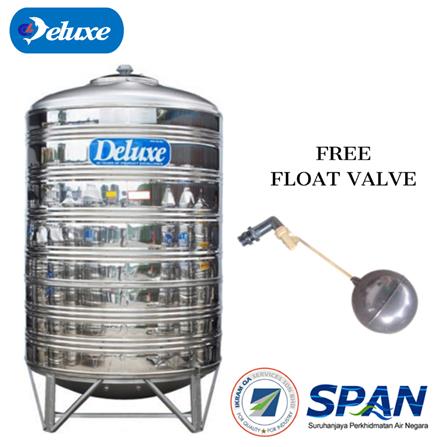 DELUXE STAINLESS STEEL WATER TANK VERTICAL WITH STAND ROUND BOTTOM CL160K 7,500L
