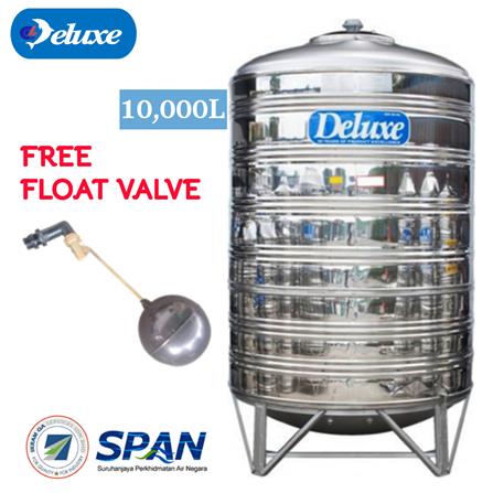 DELUXE STAINLESS STEEL WATER TANK VERTICAL WITH STAND ROUND BOTTOM CL220KL 10,000L