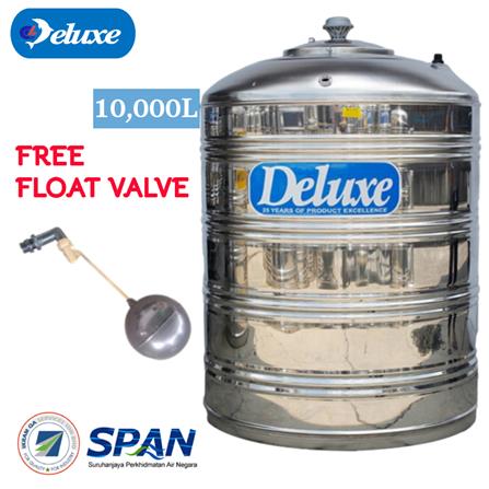 DELUXE STAINLESS STEEL WATER TANK VERTICAL WITHOUT STAND FLAT BOTTOM CL220FL 10,000L