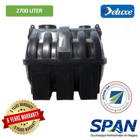 DELUXE POLYETHYLENE SEPTIC TANK HORIZONTAL TYPE 9PE DST3 2700L