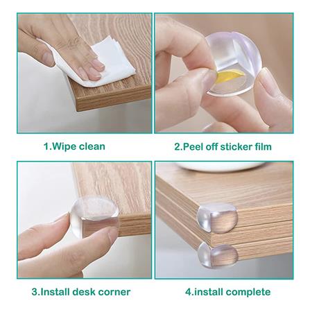 UNITE SAFETY ROUND CORNER CUSHION 8PCS CLEAR