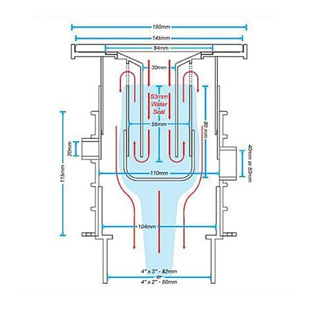 SANSICO STAINLESS STEEL GRATING CHESS SQUARE S2-CHS5-R 6"X6"