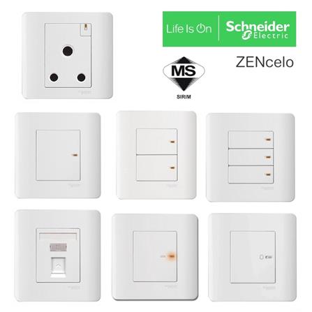 SCHNEIDER ZENCELO 1 GANG 2 WAY SWITCH E8431/2 WHITE