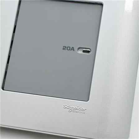 ZENCELO 20A 1 GANG DOUBLE POLE SWITCH SCHNEIDER SILVER SATIN