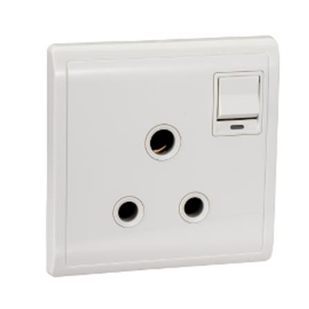 SCHNEIDER PIENO 15A 1 GANG 3 ROUND PIN SWITCH SOCKETS E8215 15C WHITE G11