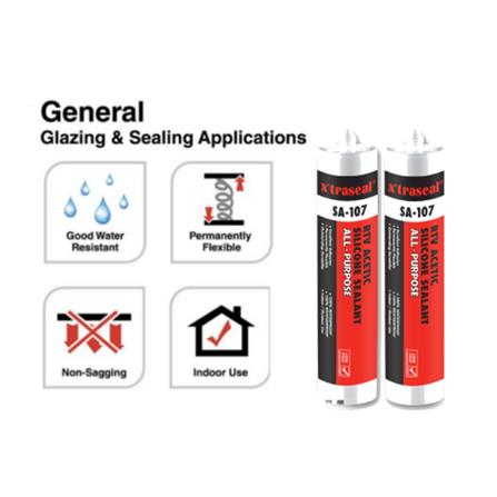 X'TRASEAL ALL PURPOSE ACETIC SILICONE SA-107 CLEAR