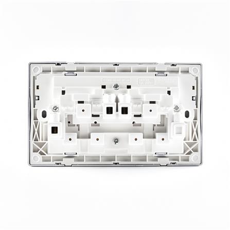 SCHNEIDER PIENO 13A TWIN GANG SWITCH SOCKET - LAVENDER SILVER (E82T25C LS G11)