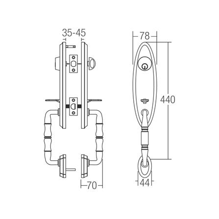 ST.GUCHI HANDLE GRIP SET SGZH70750 STAINLESS STEEL