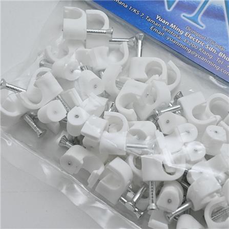 MASTAR CABLE CLIP 6MM 50PCS WHITE