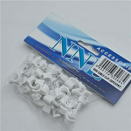 MASTAR CABLE CLIPS  8MM 50PCS WHITE
