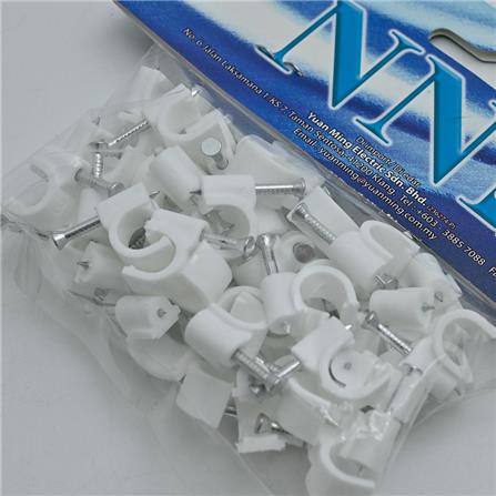 MASTAR CABLE CLIPS  8MM 50PCS WHITE
