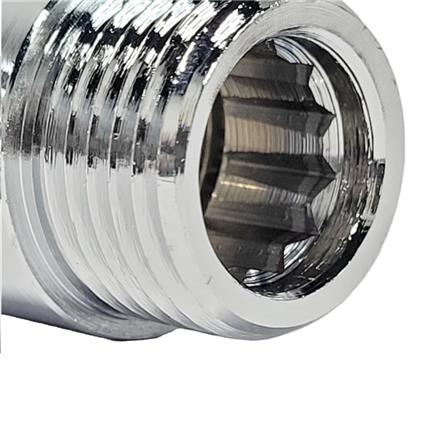 ANA CHROME PLATED FEMALE MALE BRASS SOCKET 1105-415 (15MM HEIGHT) SILVER