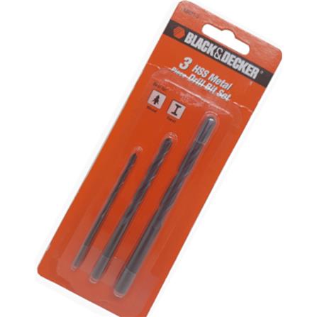 BLACK & DECKER HSS METAL DRILL BIT 3 EACH A8031G-3