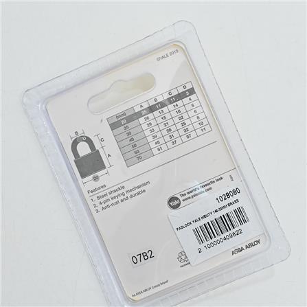 YALE 20MM BRASS PADLOCK V140.20