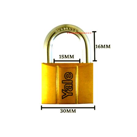 YALE 30MM BRASS PADLOCK V140.30
