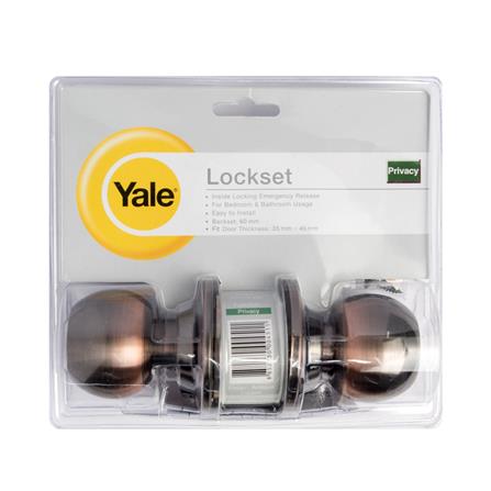 YALE BATHROOM KNOB KN-VCA5122US11 ANTIQUE COPPER