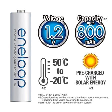 PANASONIC ENELOOP AAA BATTERY 4PCS BK-4MCCE/4BT