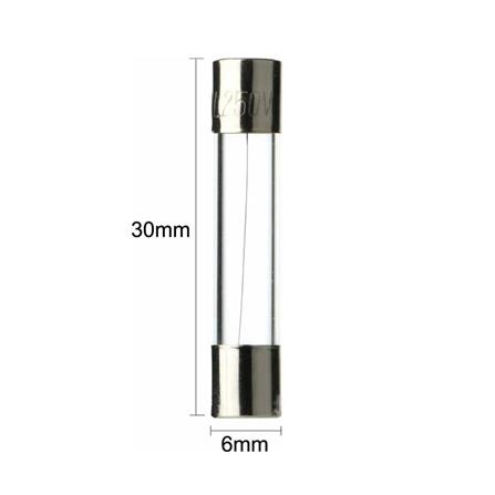 GLASS FUSE SIZE 30MM 6.3A - 5PCS EAFUNL-L/6.3A