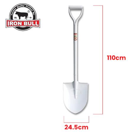 IRON BULL TEMPERED STEEL SHOVEL ROUND POINT