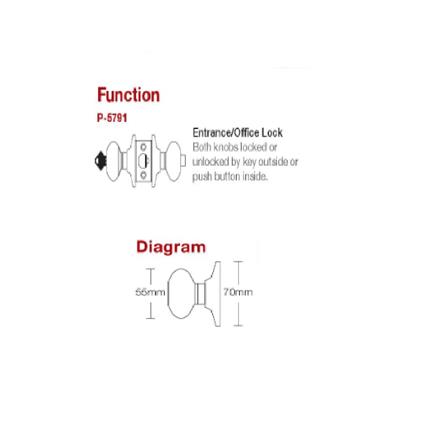 PROPILOT ENTRANCE KNOB P-5791-M26D STAINLESS STEEL