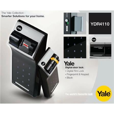 YALE FINGERPRINT DIGITAL DOOR LOCK YDR4110 BLACK