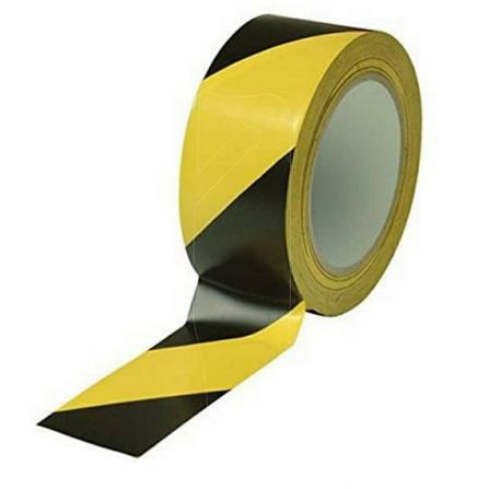 PS HAZARD WARNING TAPE 2 INCH X 10 YARD BLACK/YELLOW