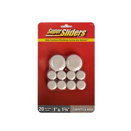 FURNITURE SLIDER SUPER SLIDERS 47601 ROUND 1-3/4+1" 20PCS
